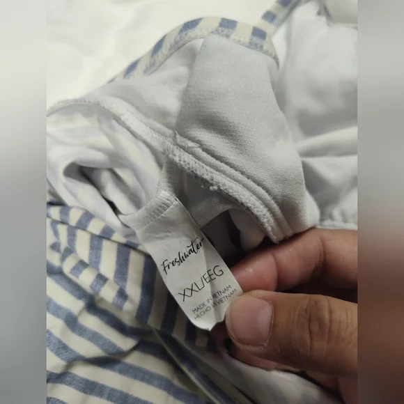 Striped Blue and White Tankini Top - Picture 6 of 7